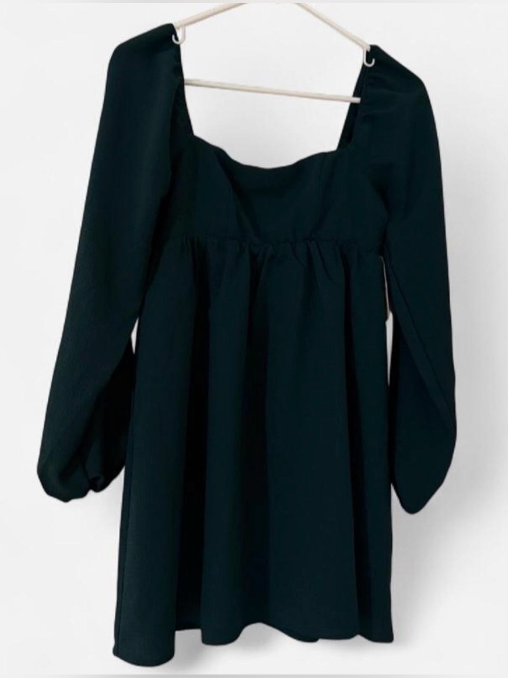 Altar'd State Dark Green Square-Neck Long Sleeve Mini Dress